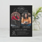 ダブル大学院アーチ写真卒業招待状 招待状 (スタンド正面)