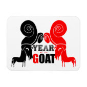 ダブル奇数ヤギ中国のの年〔占星術の〕十二宮図写真磁石 マグネット (横)