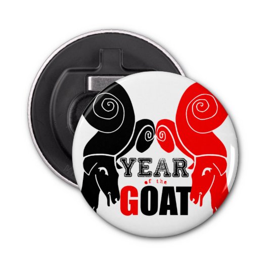 ダブル奇数ヤギ中国のイヤー〔占星術の〕十二宮図ボトルオープナー 栓抜き (正面)