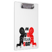 ダブル奇数ヤギ中国のイヤー〔占星術の〕十二宮図モノグラムクリップB クリップボード (右)