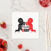 ダブル奇数中国のヤギ年〔占星術の〕十二宮図紙ナプキン スタンダードカクテルナプキン (インサイチュ)