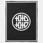 ダブル幸せ/ブラック – 大フリースブランケット フリースブランケット (正面)