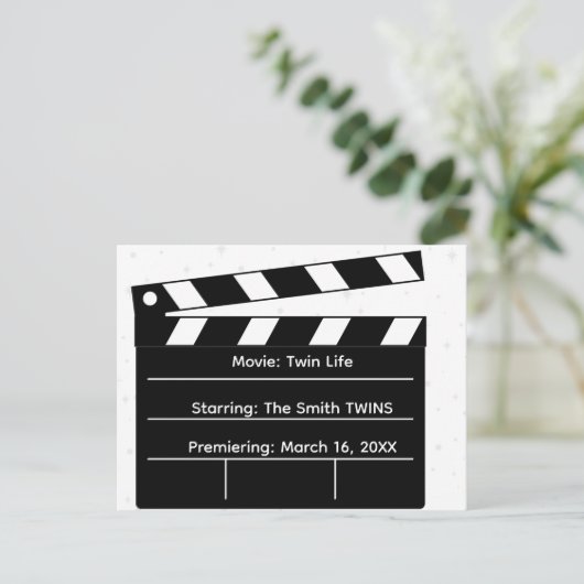 ダブル機能：叙事的な双子の妊娠の発表 ポストカード (スタンド正面)