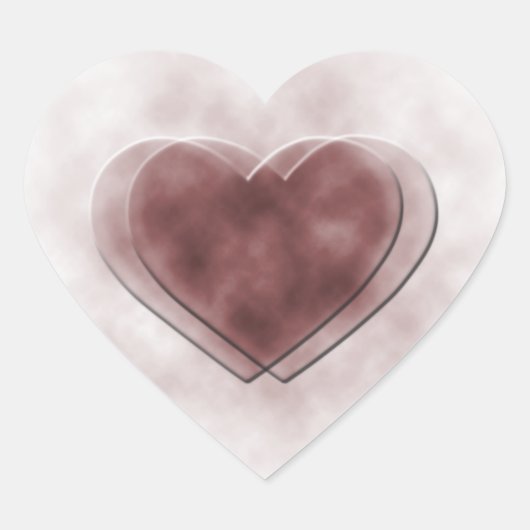 ダブル淡い色のラブハート ハートシール (正面)