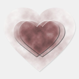 ダブル淡い色のラブハート ハートシール