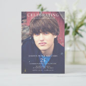 ダブル男らしフォト25誕生日 招待状 (スタンド正面)