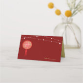 ダブル白熱［赤熱］光を放つハピネス中国のラ結婚ンタン プレイスカード (正面)