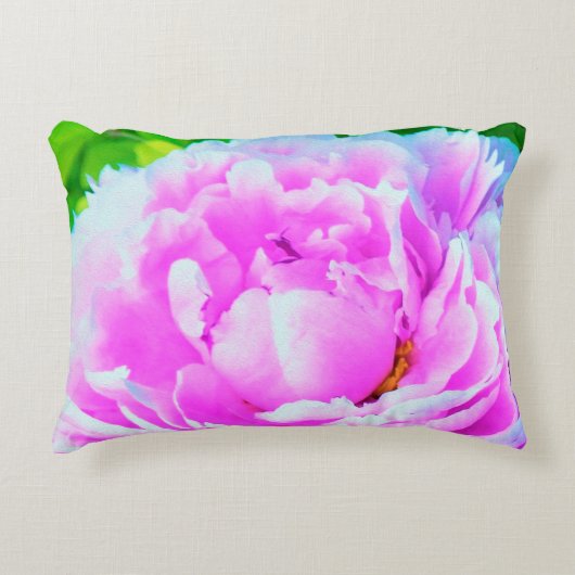 ダブル素晴らしピンク牡丹フラワー詳細 アクセントクッション (正面)