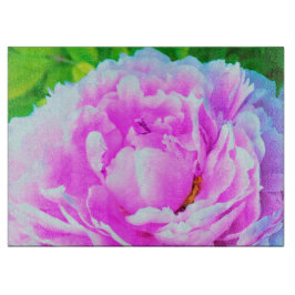 ダブル素晴らしピンク牡丹フラワー詳細 カッティングボード