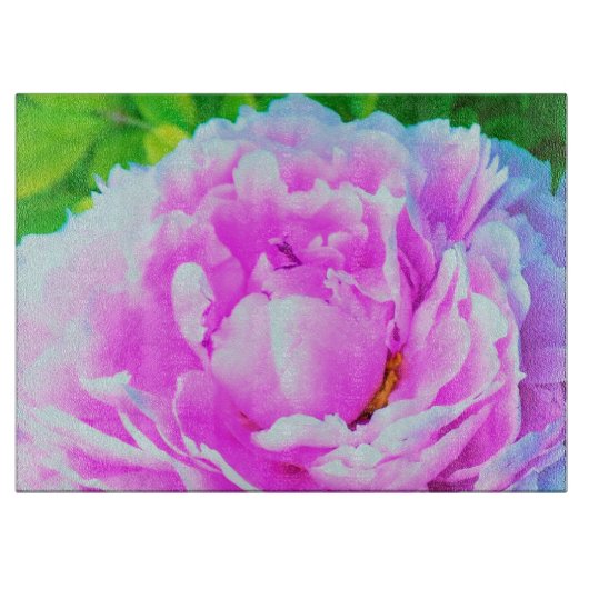 ダブル素晴らしピンク牡丹フラワー詳細 カッティングボード (正面)