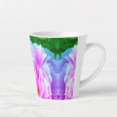 ダブル素晴らしピンク牡丹フラワー詳細 カフェラテマグ (右)