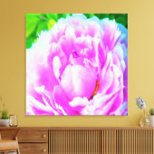 ダブル素晴らしピンク牡丹フラワー詳細 キャンバスプリント (インサイチュ (リビング))