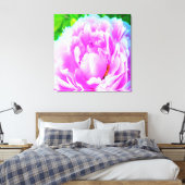 ダブル素晴らしピンク牡丹フラワー詳細 キャンバスプリント (インサイチュ (寝室))