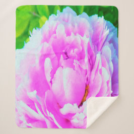 ダブル素晴らしピンク牡丹フラワー詳細 シェルパブランケット