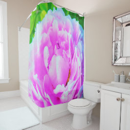 ダブル素晴らしピンク牡丹フラワー詳細 シャワーカーテン