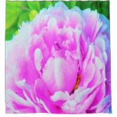 ダブル素晴らしピンク牡丹フラワー詳細 シャワーカーテン (正面)