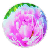 ダブル素晴らしピンク牡丹フラワー詳細 セラミックノブ (正面)