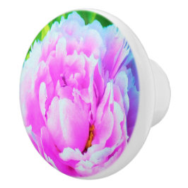 ダブル素晴らしピンク牡丹フラワー詳細 セラミックノブ