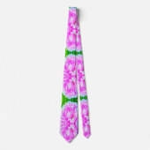 ダブル素晴らしピンク牡丹フラワー詳細 ネクタイ (正面)