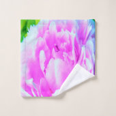 ダブル素晴らしピンク牡丹フラワー詳細 バスタオルセット (ウォッシュタオル)