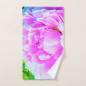 ダブル素晴らしピンク牡丹フラワー詳細 バスタオルセット (ハンドタオル)