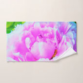 ダブル素晴らしピンク牡丹フラワー詳細 バスタオルセット (ハンドタオル)