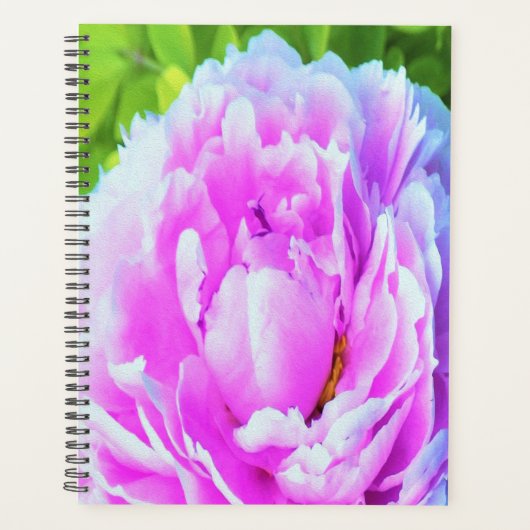 ダブル素晴らしピンク牡丹フラワー詳細 プランナー手帳 (正面)