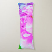 ダブル素晴らしピンク牡丹フラワー詳細 ボディピロー (正面縦)