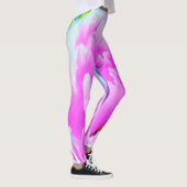 ダブル素晴らしピンク牡丹フラワー詳細 レギンス (右)