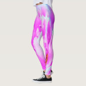 ダブル素晴らしピンク牡丹フラワー詳細 レギンス (左)