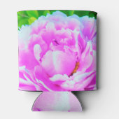 ダブル素晴らしピンク牡丹フラワー詳細 缶クーラー (裏面)