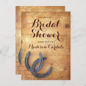 ダブル素朴ホースシューズブライダルシャワー招待状 招待状 (正面/裏面)