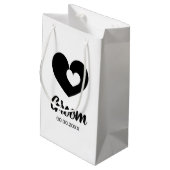 ダブル結婚ハートの小さなグルーミングの抱き枕 スモールペーパーバッグ (裏面アングル)