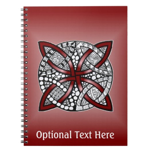 ダブル結婚リングや輪パターン赤 ノートブック (正面)