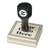 ダブル縁どスクエアロゴをここに追加 ラバースタンプ (スタンプ)