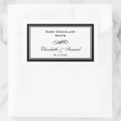 ダブル縁どブラックスウール結婚式のレセプションキャンディ 長方形シール (バッグ)