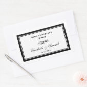ダブル縁どブラックスウール結婚式のレセプションキャンディ 長方形シール (封筒)
