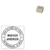 ダブル縁どモダンアル差出人住所 ラバースタンプ (押印)