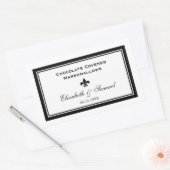 ダブル縁ど(紋章の)フラ・ダ・リ結婚式レセプションキャンディ 長方形シール (封筒)