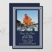 ダブル航海のネイビー – 日付の保存 セーブザデート (正面/裏面)