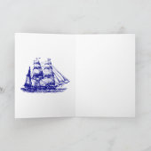 ダブル航海のモノグラムのいかり ノートカード (内部)