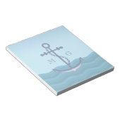 ダブル航海のモノグラム付き出荷いかり ノートパッド (アングル)