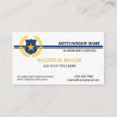 ダブル薄いブルーライン警察旗 名刺 (正面)