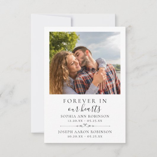 ダブル記念写真葬式祈りの言葉カード (正面)