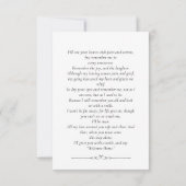 ダブル記念写真葬式祈りの言葉カード (裏面)