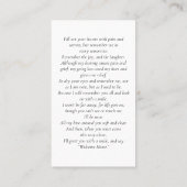 ダブル記念写真葬式祈りの言葉カード 名刺 (裏面)