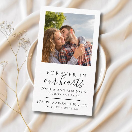 ダブル記念写真葬式祈りの言葉カード 名刺