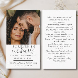 ダブル記念写真葬式祈りの言葉カード 名刺