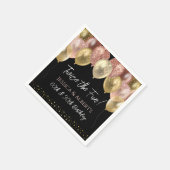 ダブル誕生日ピンク金ゴールドバルーン紙ナプキン スタンダードカクテルナプキン (角)