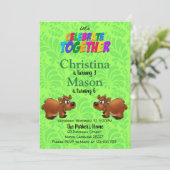 ダブル誕生日招待状 招待状 (スタンド正面)